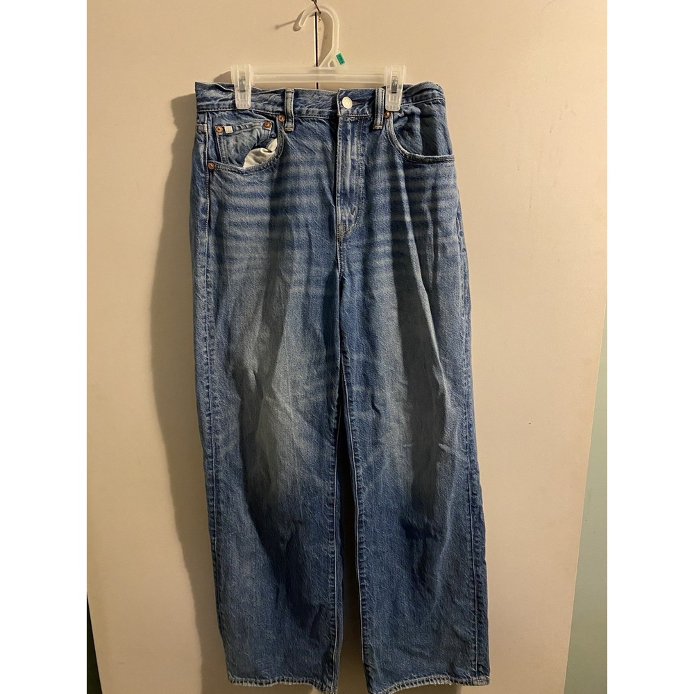 American Eagle AE77 Premium Stovepipe Wide Leg Jeans Womens Size 6 Short Court